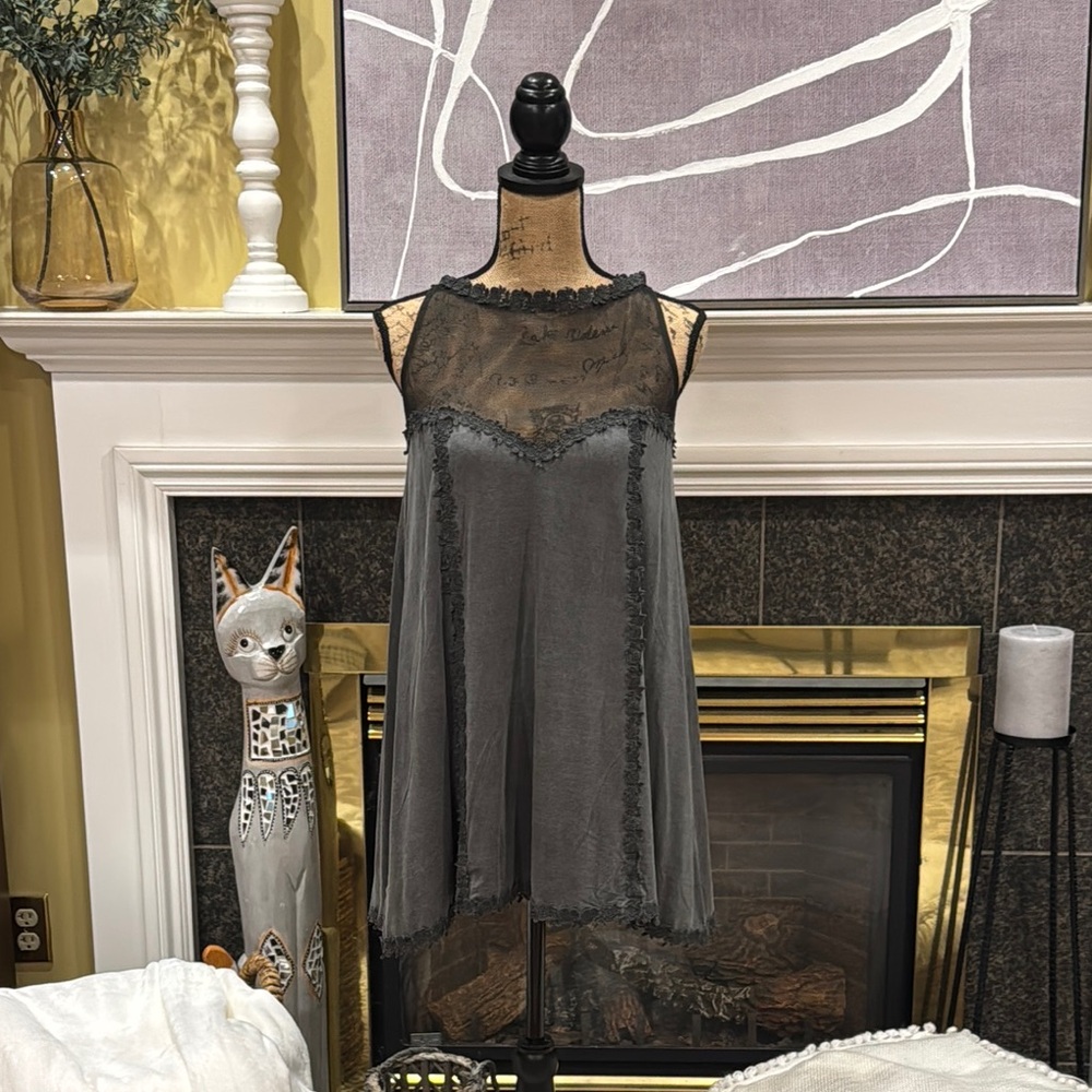 POL Black Chemise Slip Top